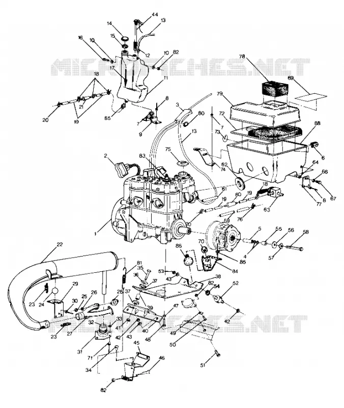 SUPPORT MOTEUR 500 and 500 Classic Updated 2/90 (4916791679017A)