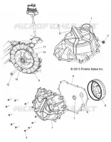 ENGINE, STATOR COVER AND FLYROUE