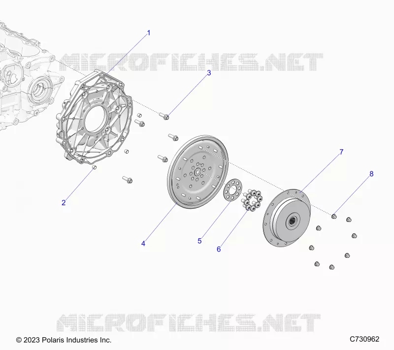 ENGINE, TRANSMISSION ADAPTOR AND FLEX PLATE 