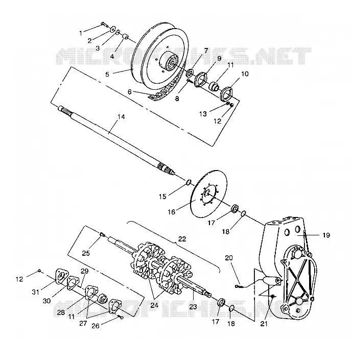 SYSTÈME DE TRANSMISSION ASSEMBLY LITE GT/0933133 AND  STARLITE GT/0933127 (4923232323015A)