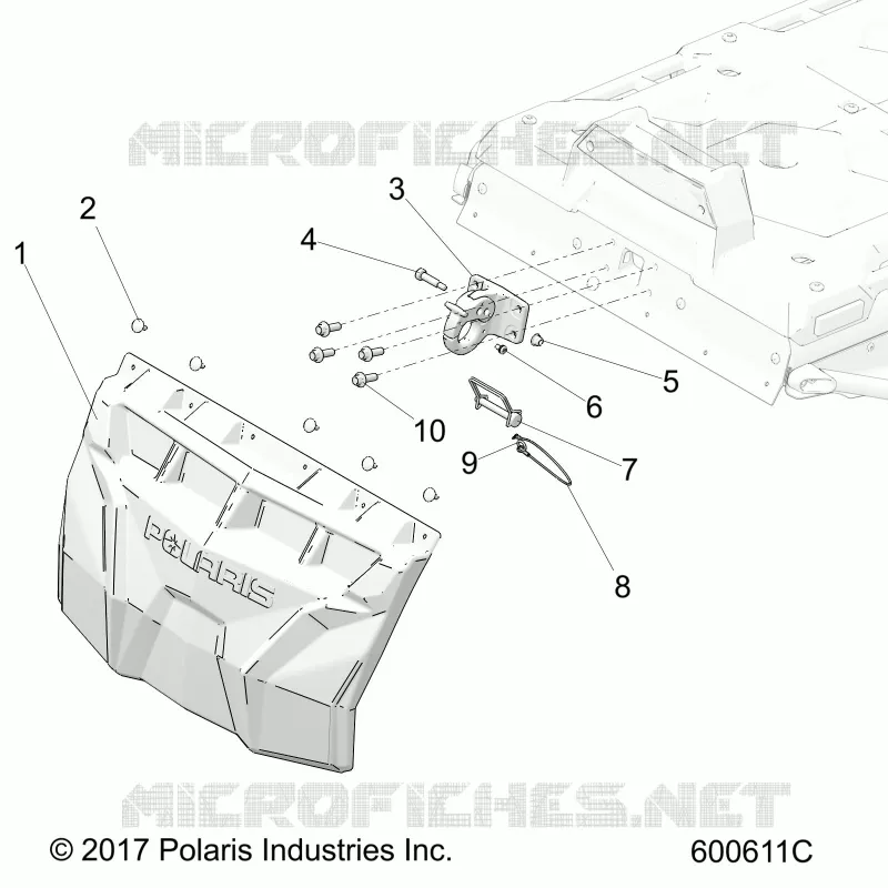 BODY, SNOW FLAP AND HITCH