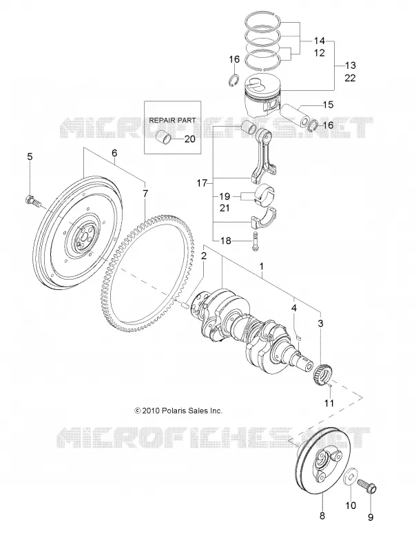 MOTEUR, VILEBREQUIN AND PISTON