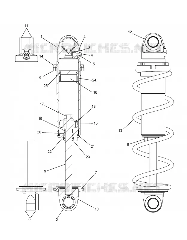 SUSPENSION, AMORTISSEUR AVANT TRACK