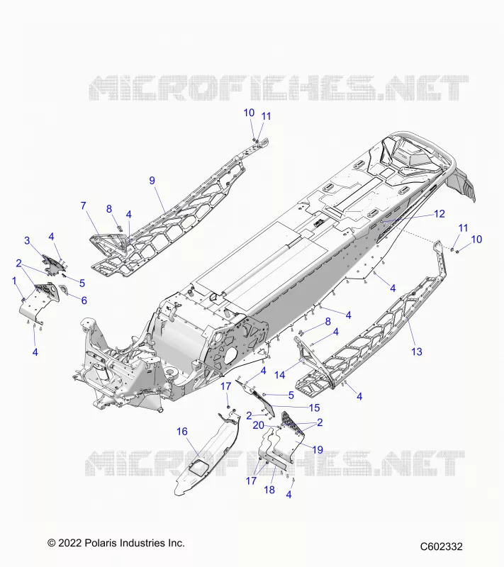 CHASSIS, PROTECTION D'EMBRAYAGE, FOOTRESTS, AND RUNNINGBOARDS