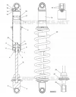 SUSPENSION, AMORTISSEUR ARRIERE TRACK (COIL OVER)