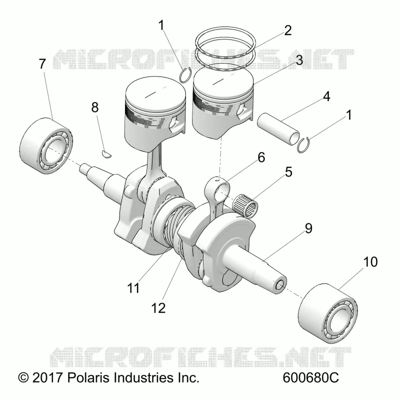 ENGINE, PISTON AND CRANKSHAFT