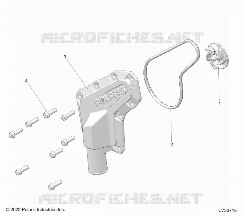 MOTEUR, WATERPUMP IMPELLER AND COVER