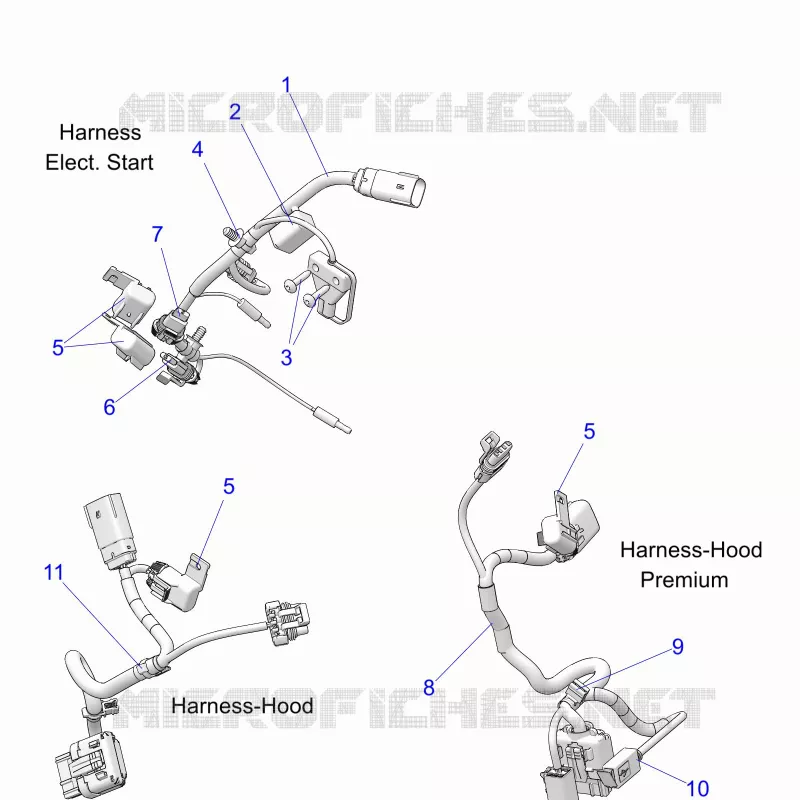 ELECTRICITE, WIRE HARNESS, HOOD, ELEC. START