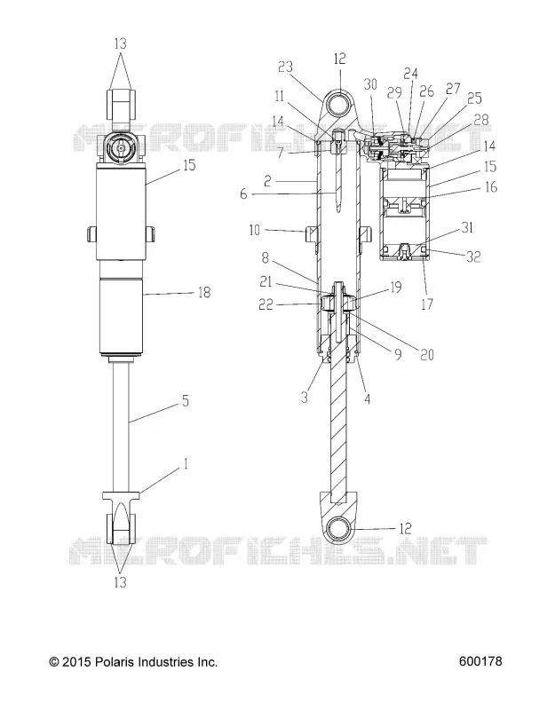 SUSPENSION, AMORTISSEUR ARRIERE TRACK, HI LO ADJ.