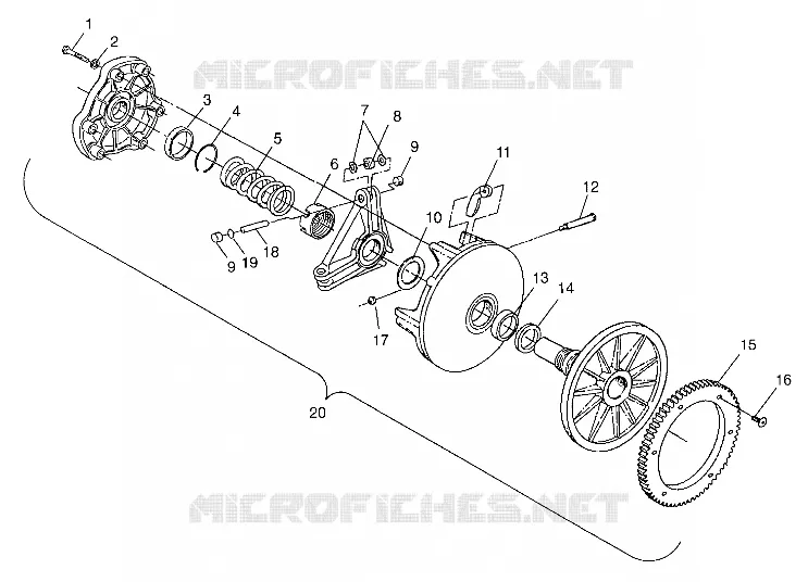 EMBRAYAGE DE TRANSMISSION TRAIL TOURING 0982362 AND EUROPEAN TRAIL TOURING E982362 (4942314231C001)