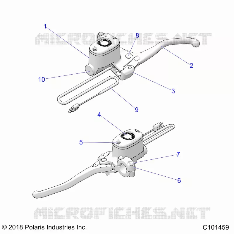 FREIN AVANT BRAKE LEVER AND MASTER CYLINDER