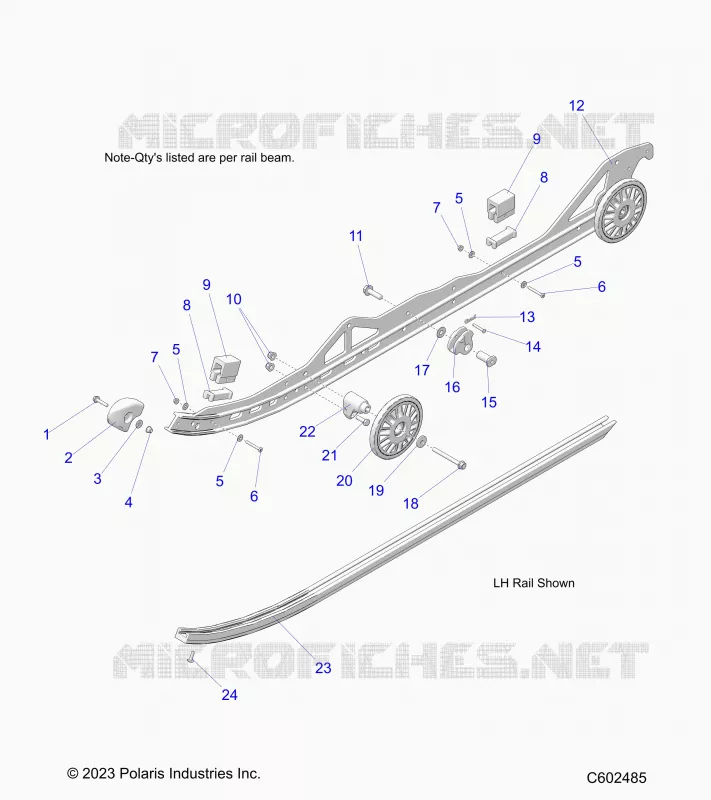 SUSPENSION, RAIL BEAMS, LH/RH