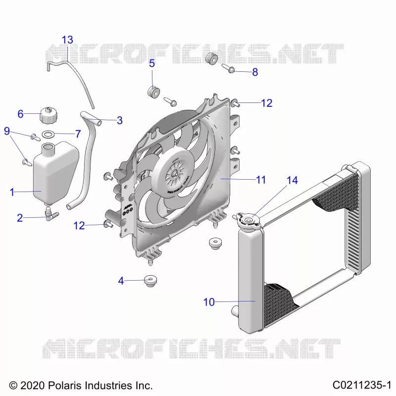 ENGINE, SYSTÃˆME DE REFROIDISSEMENT, RADIATOR, FAN & OVERFLOW BOTTLE