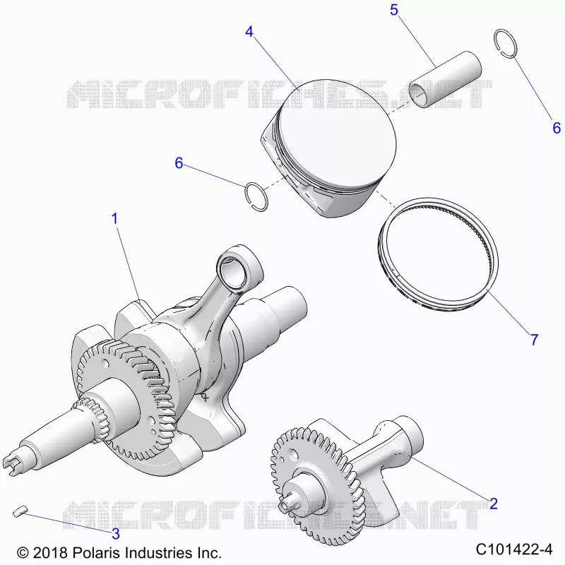 ENGINE, VILEBREQUIN, PISTON AND BALANCE SHAFT