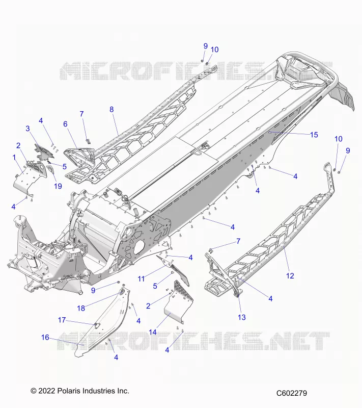 CHASSIS, PROTECTION D'EMBRAYAGE, FOOTRESTS, AND RUNNINGBOARDS