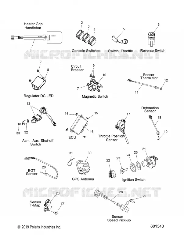 BOUTONS, SENSORS AND COMPONENTS