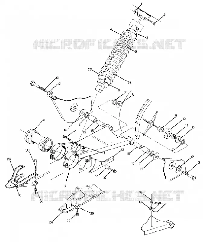 SWING ARM WELDMENT AND AMORTISSEUR ARRIERE ASSEMBLY (4918541854025A)