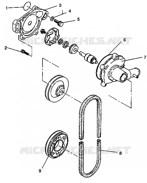POMPE A EAU XLT E940767,  XLT SP E940667    XLT SKS E940567 (49274227420034)