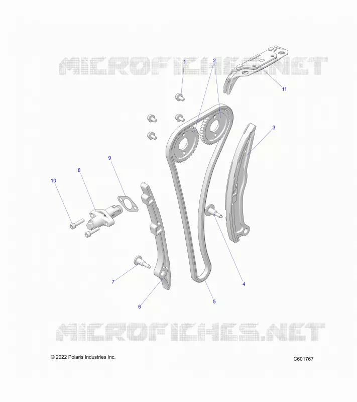 ENGINE, CAMCHAINE, SPROCKETS AND TENSIONER