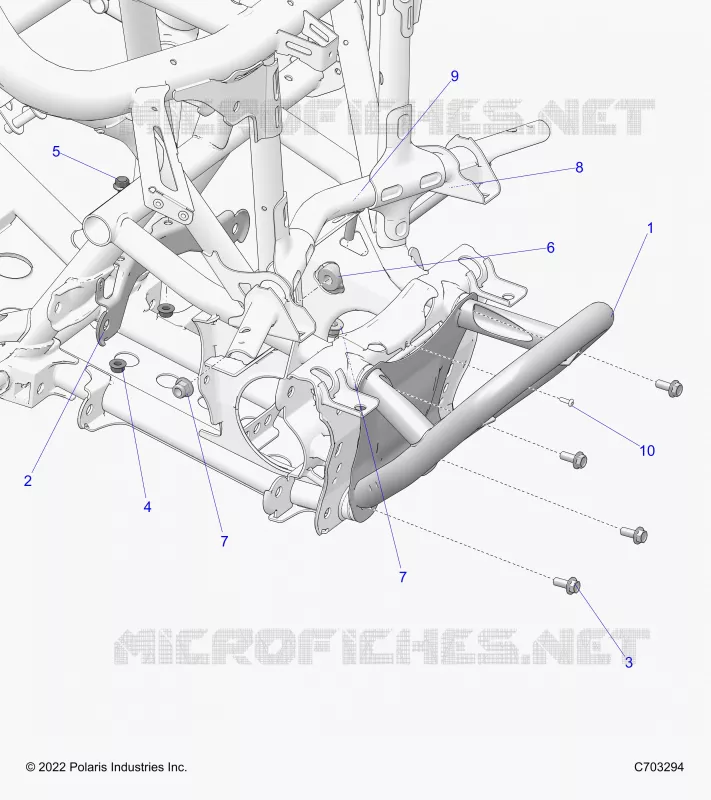 CHASSIS, FRONT GEARCASE AND SUPPORT PARE CHOCS 