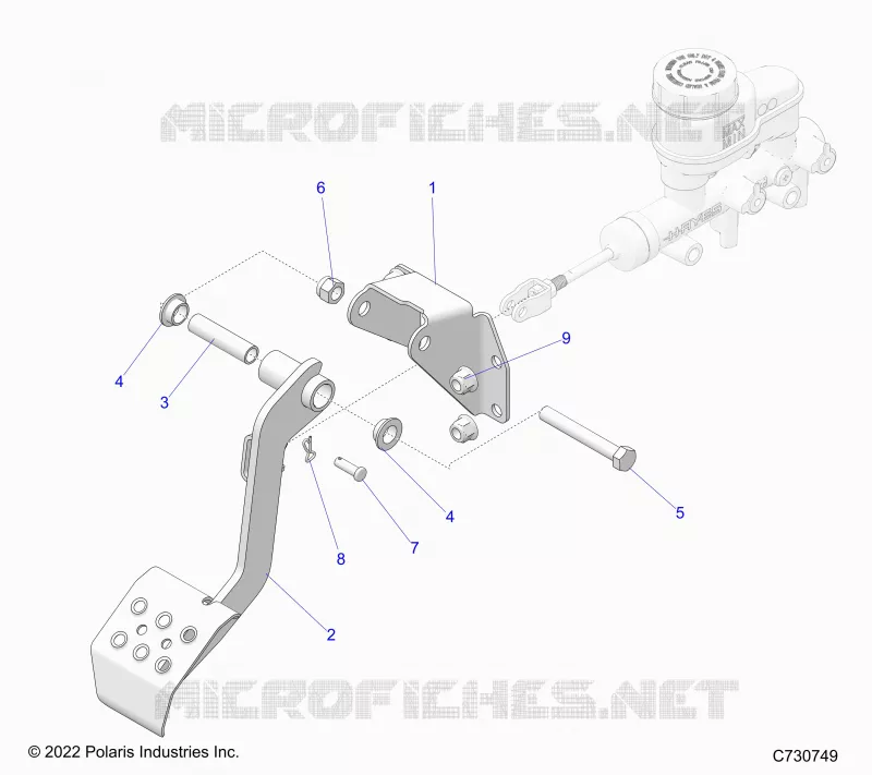 BRAKES, PEDAL AND MAITRE CYLINDRE