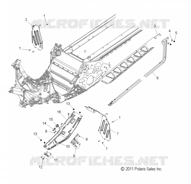 CHASSIS, PROTECTION D'EMBRAYAGE AND REPOSE PIEDS