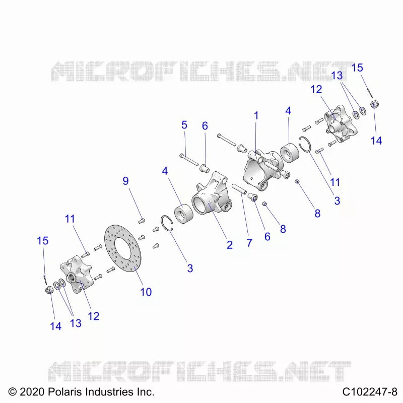 SUSPENSION ARRIERE HUBS, CARRIER AND BRAKE DISC