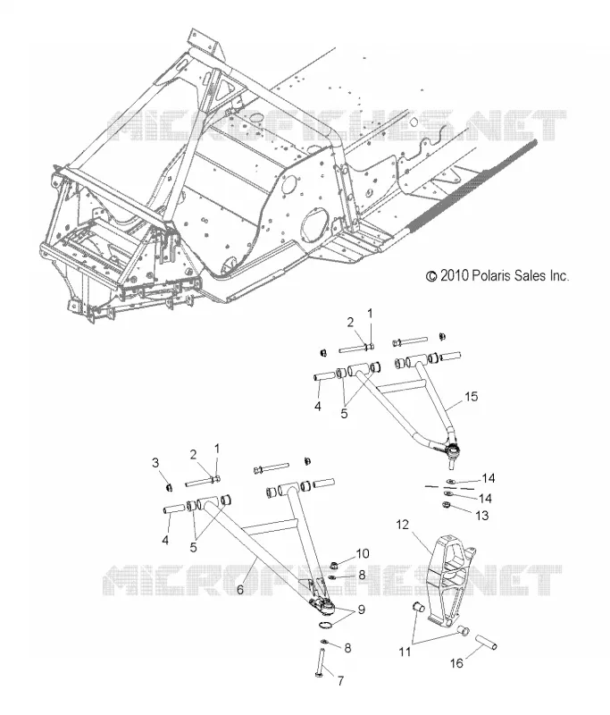 SUSPENSION AVANT, CONTROL ARMS AND SPINDLE