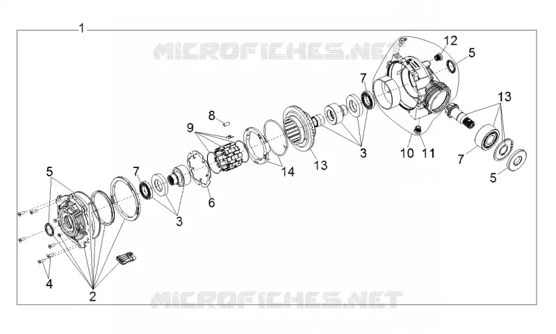 SYSTÈME DE TRANSMISSION, FRONT GEARCASE INTERNALS