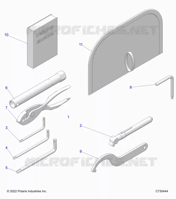 REFERENCES, TOOL KIT AND MANUEL DU PROPRIETAIRES