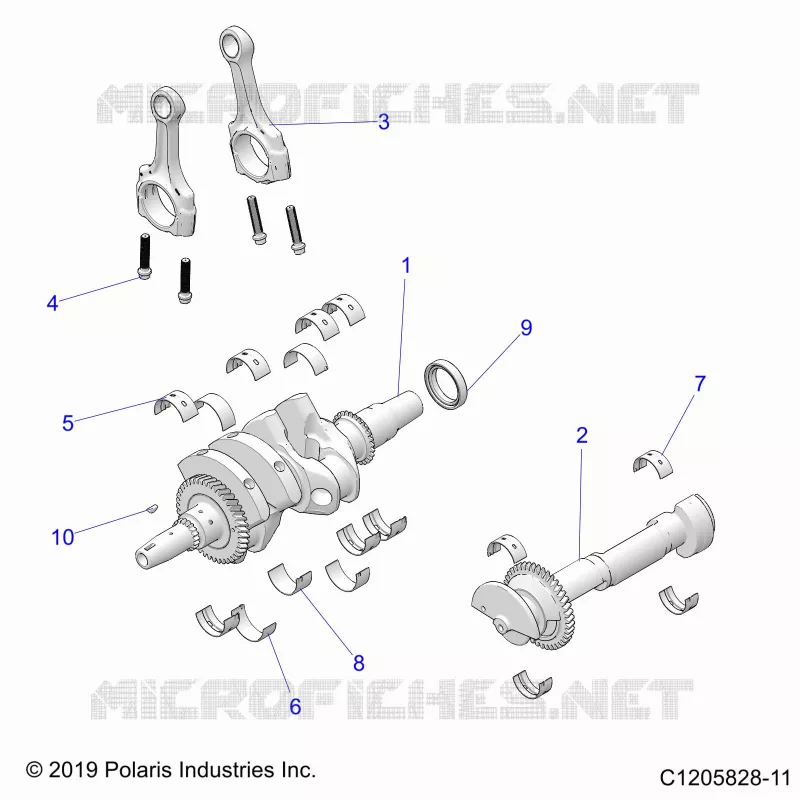 ENGINE, VILEBREQUIN AND BEARINGS