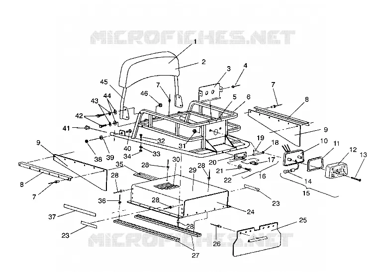PORTE BAGAGES ET DOSSERET ASSEMBLY WIDETRAK / 0932064 (4922982298010A)