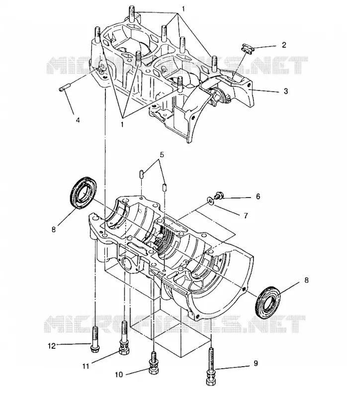 CARTERS MOTEUR ASSEMBLY 440 XCR 0951660 (4929112911C009)
