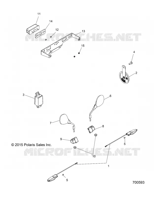 ECLAIRAGE DE PLAQUE D'IMMATRICULATION LIGHT, TURN SIGNAL AND HORN