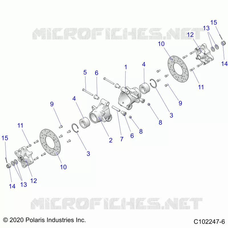 SUSPENSION ARRIERE HUBS, CARRIER AND BRAKE DISC