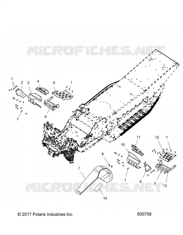 CHASSIS, FOOTREST AND PROTECTION D'EMBRAYAGE