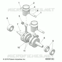 ENGINE, PISTON AND VILEBREQUIN