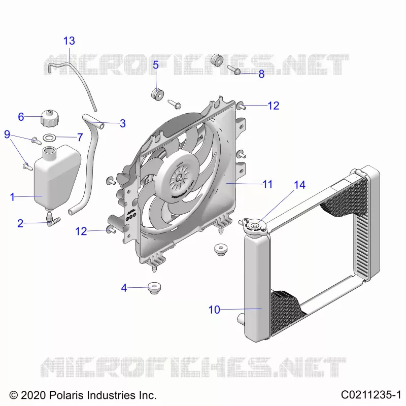 ENGINE, SYSTÃˆME DE REFROIDISSEMENT, RADIATOR, FAN & OVERFLOW BOTTLE