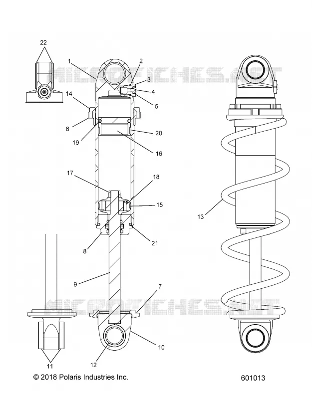 SUSPENSION, AMORTISSEUR AVANT TRACK (CLEAR COIL OVER)