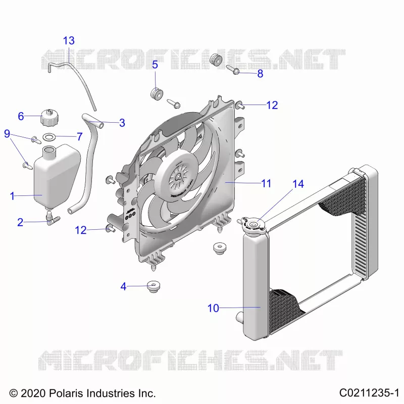 ENGINE, SYSTÃˆME DE REFROIDISSEMENT, RADIATOR, FAN & OVERFLOW BOTTLE