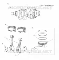 ENGINE, VILEBREQUIN AND PISTON