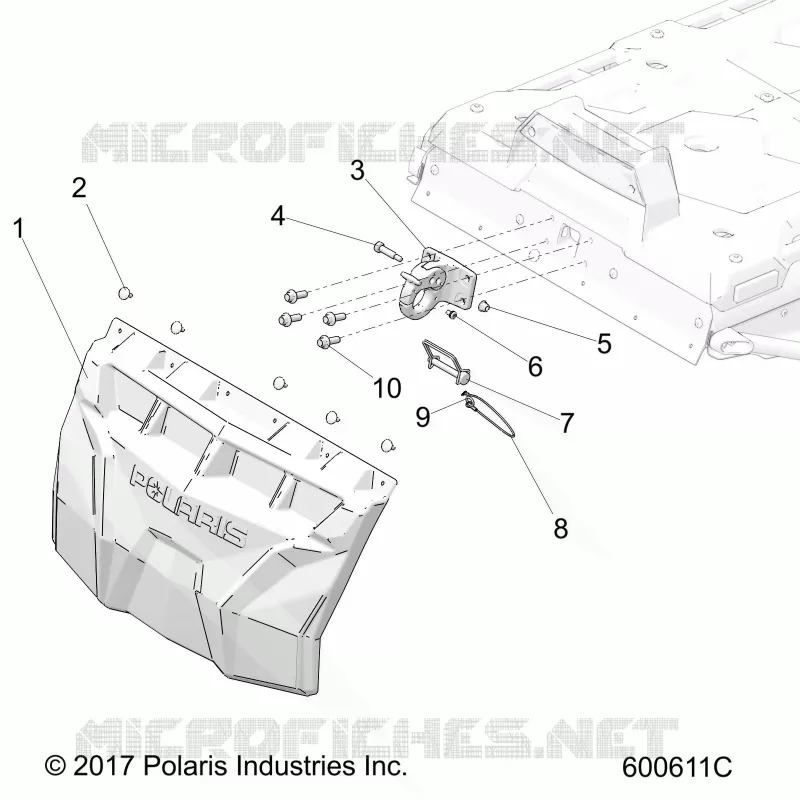 BODY, SNOW FLAP AND HITCH