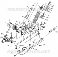BRAS DE SUSPENSION ET AMORTISSEUR ARRIERE BIG BOSS 6X6 400L W97AE38A (4940814081C014)
