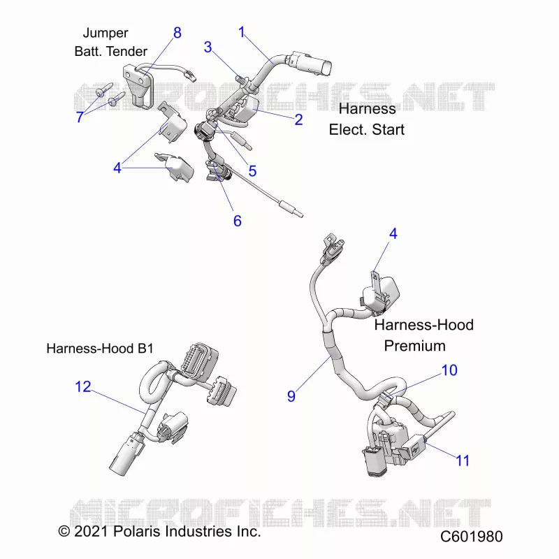 ELECTRICITE, WIRE HARNESS, HOOD, ELEC. START