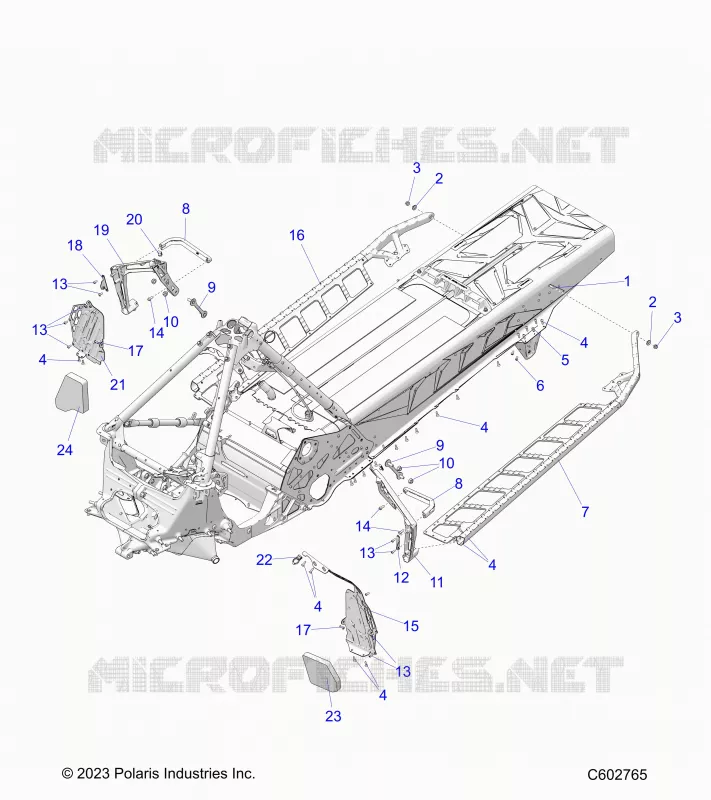 CHASSIS, PROTECTION D'EMBRAYAGE,  FOOTRESTS, AND RUNNING BOARDS