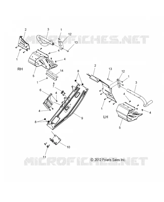 CHASSIS, CLUTCH GUARD AND REPOSE PIEDS