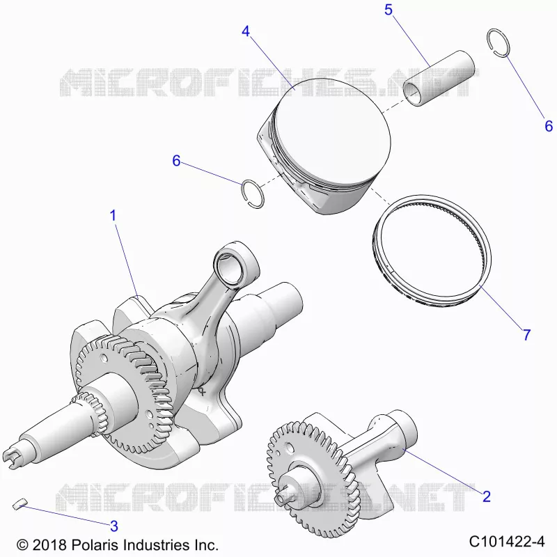 ENGINE, VILEBREQUIN, PISTON AND BALANCE SHAFT