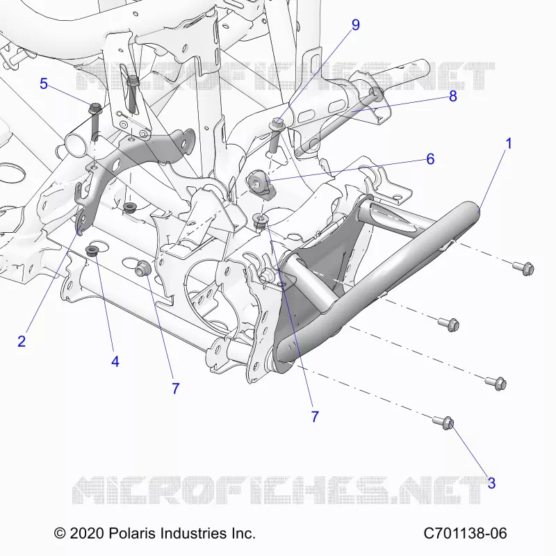 CHASSIS, MOUNTING, FRONT GEARCASE AND SUPPORT PARE CHOCS 