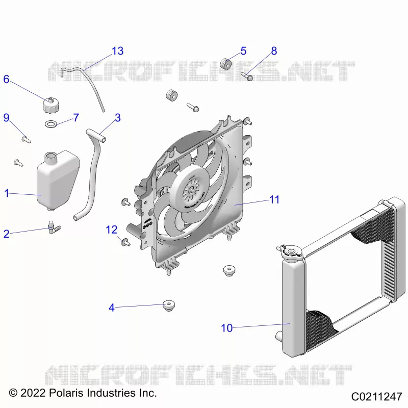 ENGINE, SYSTÃˆME DE REFROIDISSEMENT, RADIATOR, FAN & OVERFLOW BOTTLE