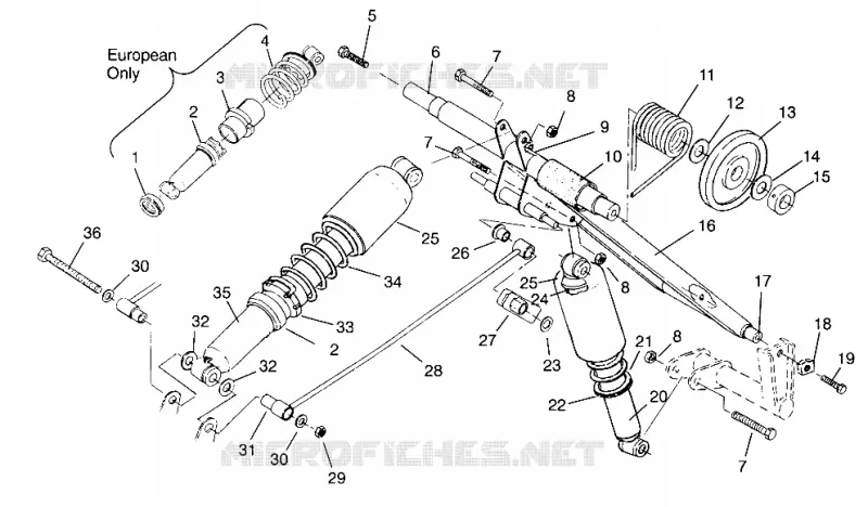 BRAS DE SUSPENSION ARRIERE CLASSIC TOURING 0963365 AND EUROPEAN CLASSIC TOURING E96336 (4933623362B014)
